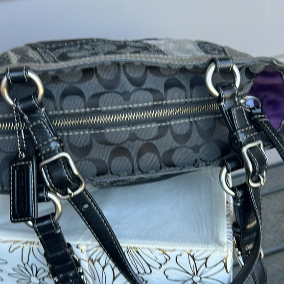 🎁LAST DROP!!!!! TODAY ONLY⭐️Coach Patchwork Signature Tote Mixed Fabric Metallic - Picture 10 of 13